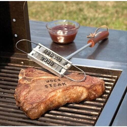 BBQ Branding Iron 55Letters DIY Barbecue Letter Printed BBQ Steak Tool Meat Grill Forks Barbecue Tool Accessories kitchen stuff