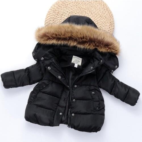 Fashion Cotton Down Jacket For Girls Outerwear Hooded Baby Girl Winter Clothes 1-5 Years Childrens Outerwear For Girl Coat New