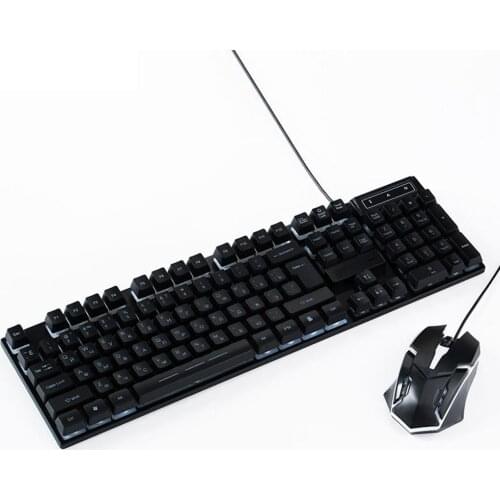 Desktop Keyboard Mouse Combo USB Wired Backlight Ergonomic Gaming Mechanical Keyboard and Mouse Set Computer Accessory