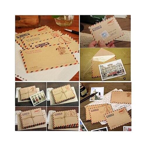 New 10 Sheets Mini Envelope Postcard Letter Stationary Storage Paper Vintage