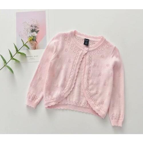 Toddler Baby Girls Clothes Spring Autumn Cardigan Coats Cute Long Sleeve Crew Neck Button Up Knit Thin Coat