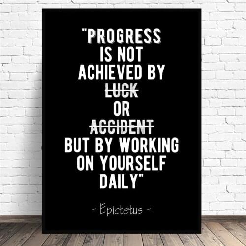Frame Progress Stoic Quote Art Canvas Poster Prints Wall Painting for living room home decor Modular picture