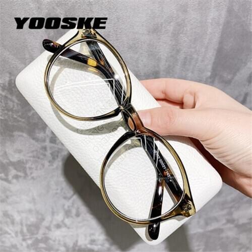YOOSKE Transparent Round Glasses Frames Women Men Optical Eyeglasses Frame Vintage Brand Designer Clear Eyewear