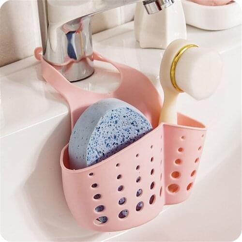 1PC Adjustable Snap Sink Sponge Storage Rack Drain Bag Bathroom Organizer Hanging Basket Faucet Debris Shelf Home Kitchen Tool