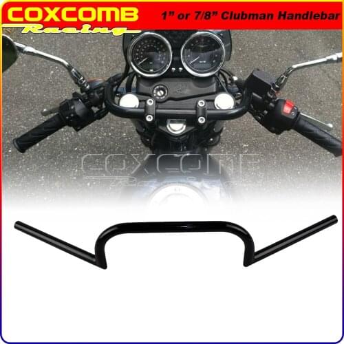 7/8" & 1" Vintage Retro Clubman Handlebar 22mm/25mm U Bar Drag Handle Bars for Honda Kawasaki Yamaha Cafe Racer Chopper Bobber