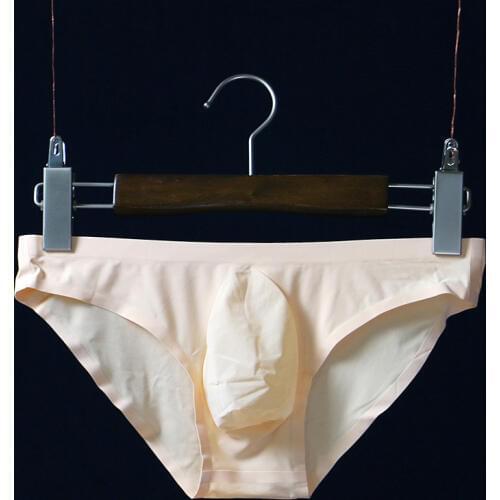 Ice Silk Underwear Briefs Men Ultra thin Sexy Seamless Semi- transparent Low Waist Underpants Bulge Pouch Panties Breathable