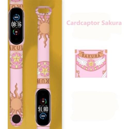 Cardcaptor Sakura Clow Card Bracelet Replacment Band For Xiaomi Mi Band 5 6 Silicone Wrist Strap For Miband 3 4