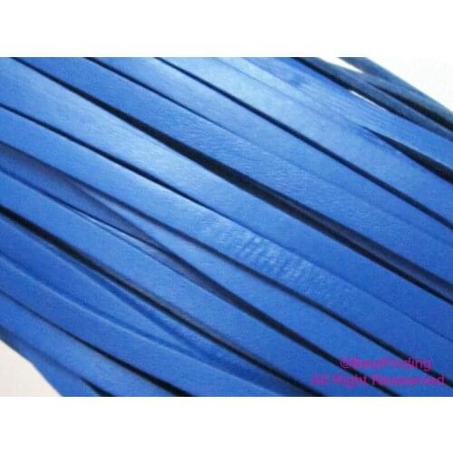 5x2mm Blue leather cord Genuine 5mm Flat leather cord