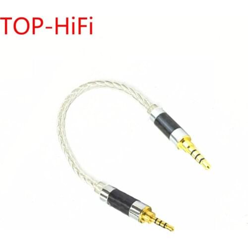 TOP-HiFi 2.5mm TRRS Balance Male to 3.5mm TRRS Balance Male 8 Croes Silver Plated audio Male to Male Aux Cord