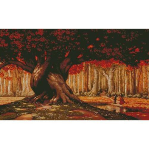Needlework,Trees trees of life Scenic 14CT Unprinted For Embroidery,DIY Cross stitch kits,Art Pattern Cross-Stitching Decor