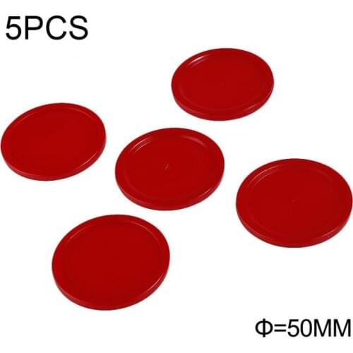 High Quality Children Table Toys Sports Entertainment Ice hockey table round board 5PCS Red Plastic Mini Air Hockey Table Pucks
