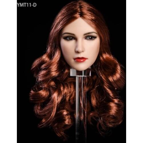 YMTOYS YMT011 1/6 Scale Soldier Sexy Beautiful Woman Doll Head Sculpt Fits 12-inch Action Figure Phicen Female Body Head Carving