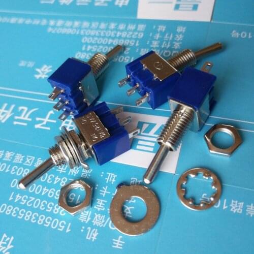 10pcs/lot AC 125V/6A Mini Latching Toggle Switch ON-OFF-ON 3 Pin 3 Position 3.3*1.3*0.8cm