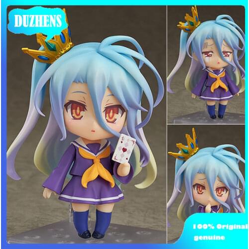 100% Original genuine NO GAME NO LIFE Shiro Q version figma PVC Action Figure Anime Figure Model Toy Figure Collection Doll Gift