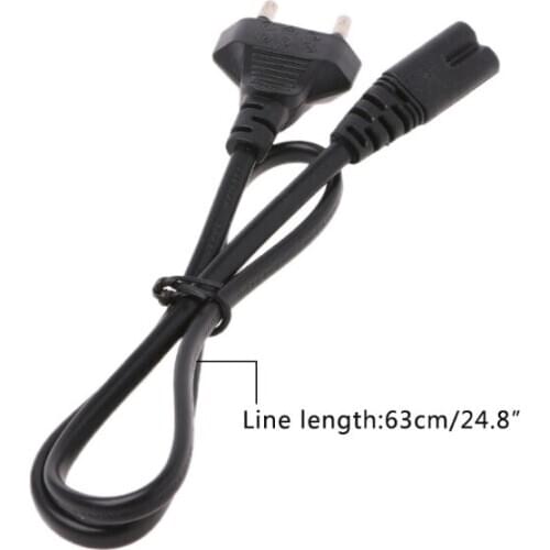 2-Prong Pin AC EU Power Supply Cable Lead Wire Power Cord For Desktop Laptop