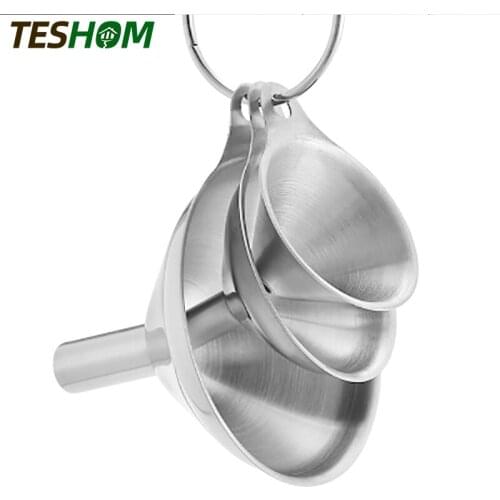 3PCS/set Stainless Steel Funnel Kitchen Oil Liquid Funnel Metal Funnel Wide Mouth Funnel for Canning Kitchen Tools