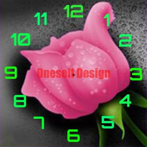 Diy diamond painting cross stitch with clock flower diamond art kit diamond embroidery decoration home wall sticker diy frame