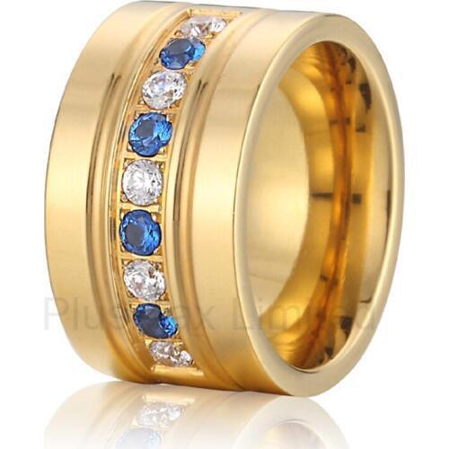 Anel unending love womens high end cz jewelry big 10mm wide USA style cheap pure titanium wedding band rings