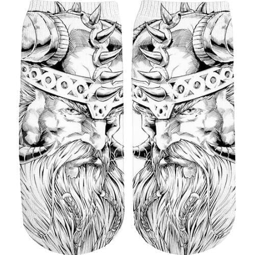 Tessffel Viking tattoo Viking warriors Drop shipping 3D full Print Women/men/boy/girl Harajuku casual short ankle socks Style-3