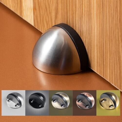 E-PIC Stainless Steel Rubber Magnetic Door Stopper Non Punching Sticker Hidden Door Holders Floor Mounted Nail-free Door Stops