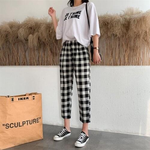 Cotton Hemp Pants Women Summer Breathable Print Loose Straight Trousers Women Print Geometric Cargo Pants Women