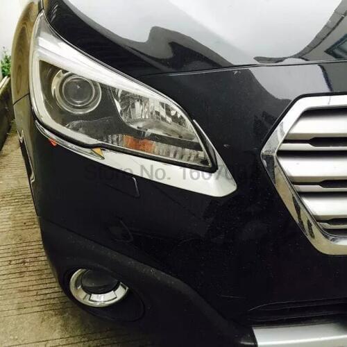 For Subaru Outback 2015 2016 ABS Chrome Eyebrow Light Adornment Car Front Head Light Lamp Headlight Eyelid Cover Trim Auto Parts