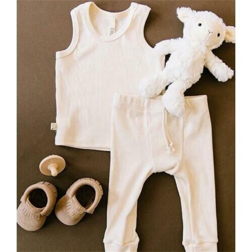 Toddler Kid Baby Boy Girl Summer Clothes Solid Tops Vest Romper Jumpsuit + Long Pants Trousers Outfit Toddler Sets