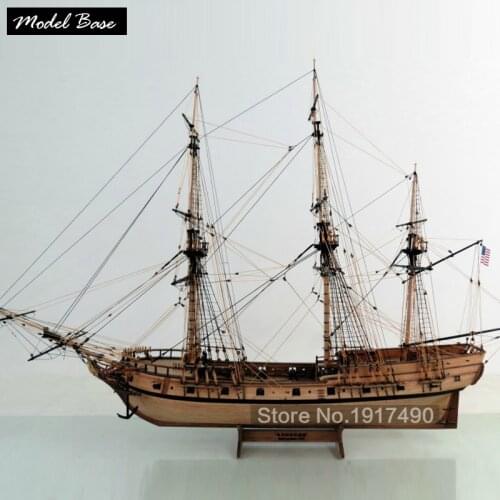 Wooden Ship Models Kits Train Hobby Model-Ship-Assembly Educational Model Boats Wood 3d Laser Cut 1/48 American ship Rattlesnake