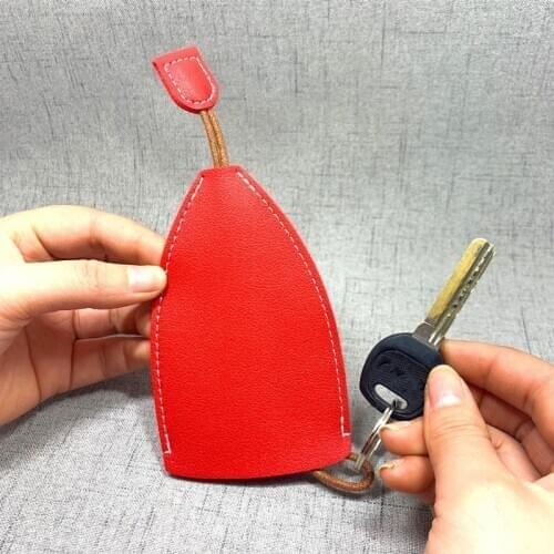 Creative Solid Leather Key Wallets Lovely Key Chains Cover Soft Leather Pull Type Car Key Bag Women Key Ring Holder Case