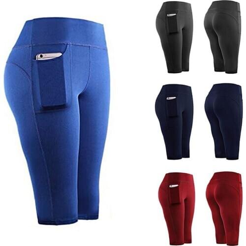 Summer Womens Cycling Shorts Stretch Plain Casual Sports Fitness Ladies Womens shorts High Waist Elastic Black Slim Yoga Short