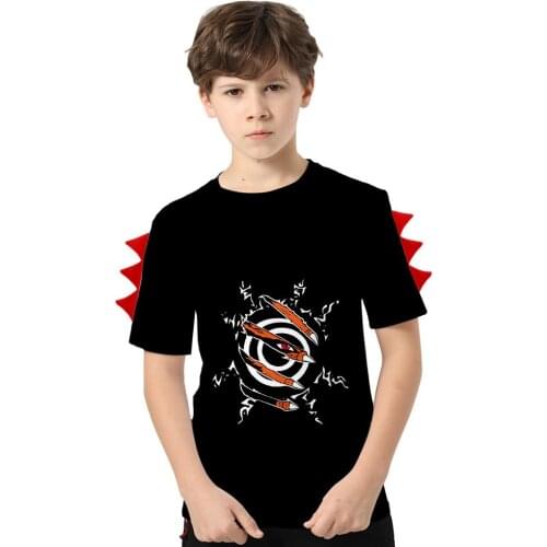 2021 Summer Ferocious Dinosaur 3D Animal Printed T-shirt Boy Short Sleeve T-shirt 4-14T Plus Size Tees Children Girl Tops