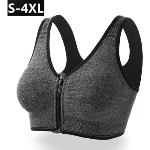 Hot Women Zipper Push Up Sports Bras Vest Underwear Shockproof Breathable Gym Fitness Athletic Running Yoga Bh Sport Tops Women