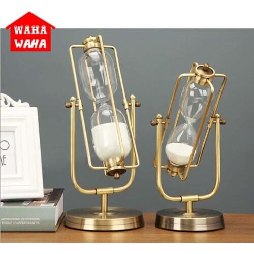 15 Min/30 Mintes Metal Sandglass Rotating Hourglass Sand Cutdown Clock Timers Desktop Home/ Office Decoration Birthday Gift