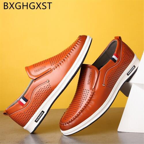Loafers Men Shoes Leather Formal Dresses Summer Shoes Men Fashion Slip on Men Dress Shoes 2020 Zapatos Casuales De Los Hombres