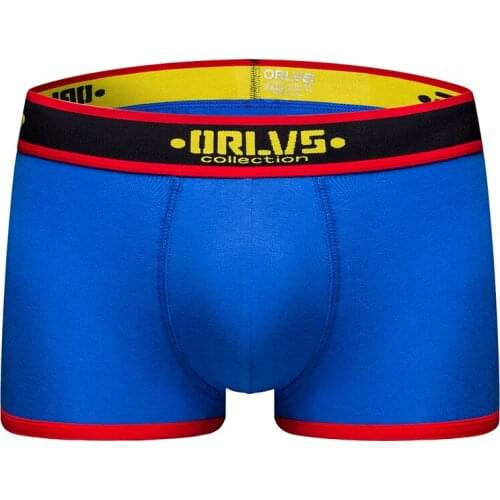 ORLVS Brand Trunk Mens Boxers Cotton Sexy Men Underwear Mens Underpants Male Panties Shorts U Convex Pouch for Men