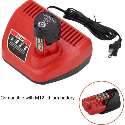 Newest For Milwaukee M12 10.8V 12V 3.0A Li-Ion Replacement Charger N12 48-59-2401 48-11-2402 Lithium-Ion Battery Charger