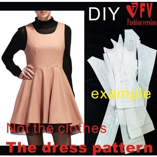 Clothing DIY The dress Dresses Sewing Pattern cutting drawing Womens Dress Sewing Template BLQ-54