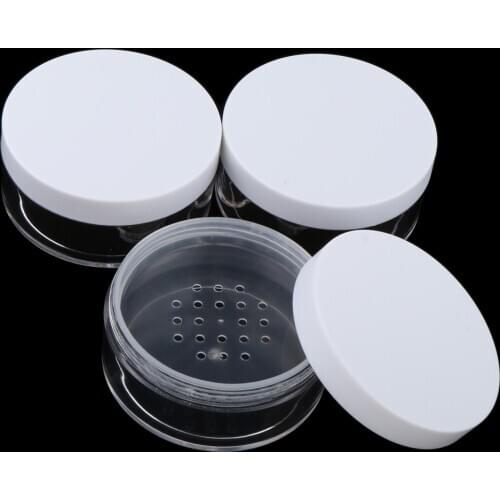 3 Pieces Empty Cosmetic Jar Make-Up Loose Powder Container, with Sieve - 50g