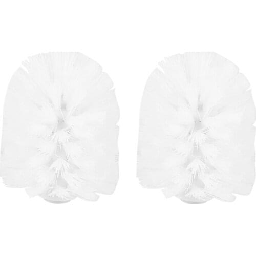 Replacement Spare Bathroom Accessory Plain Plastic Toilet Cleaning Brushes Head Holders White (2x White Heads)