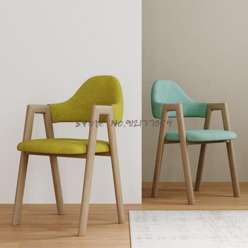 Room chair back home simple bedroom desk stool makeup study Nordic dining chair milk tea shop a