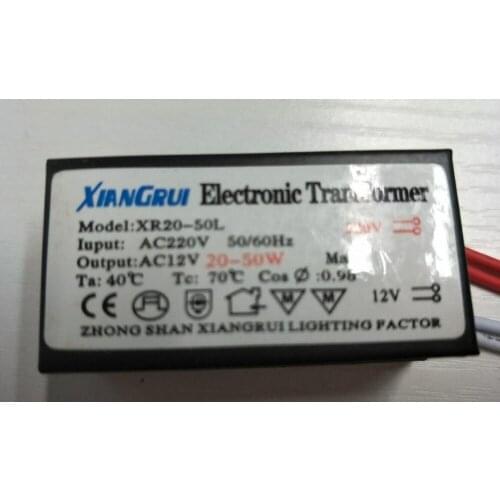 New 1 pc led driver transformer adapter output 20-50 w 50W metal cover AC 220v to DC 12v for led strip mr11 mr16