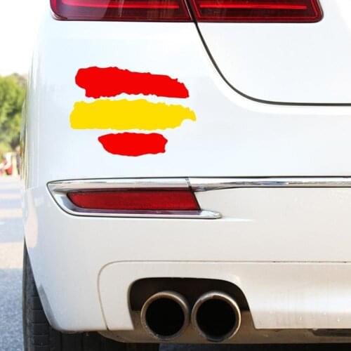 Creative Spanish Flag Sticker Waterproof Reflective Graphic Decals Suitable For Car Truck Bike Motorcycle Helmet