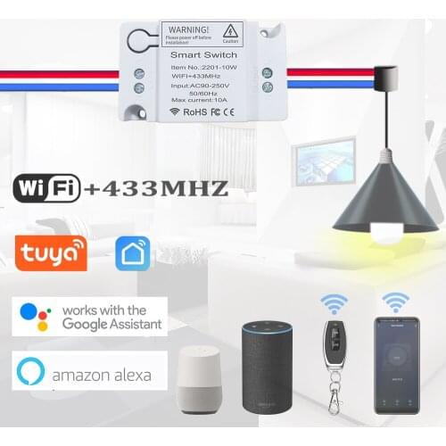 Wifi DIY Light Smart Switch Tuya Smart App Voice Timing Smart Remote Control Home Automation Module Wokrs With Alexa for light