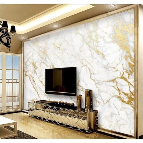 Xuesu Golden silk jazz white marble TV bedside bedroom background wall custom wallpaper mural 3D/5D/8D photo wall