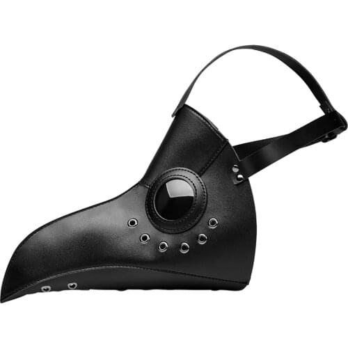 Plague Doctor Mask Black Bird Long Nose Beak Faux Leather Masks Steampunk Masquerade Halloween Party Costume Props