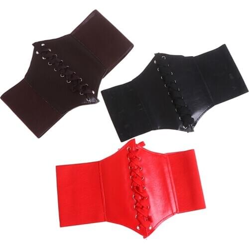 2020 Women Charm Wide Corset Waistband Leather Band Elastic Stretch Cinch Waist Belt limming Body Belts for Women