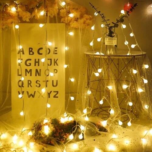 Star String Lights Battery Operated LED Room Bedroom Christmas Decoration Small Round Ball Hanging Lights