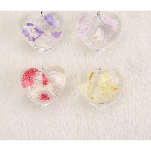 1pcs/lot Cute Cabochon resin star and heart with flower resin Cabochons Parts for Jewelry DIY Decoration Crafts