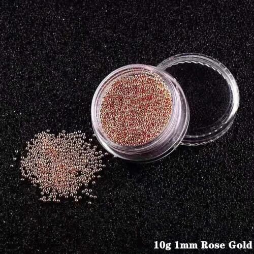 10g/bag METAL Caviar Mini Micro Ball Beads Silver Gold Rose Gold Metallic Pearl Charm Ball Bead in Wheel box Nail Arts Decorate