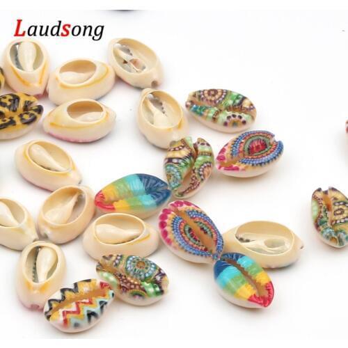 10Pcs/lot 10-20mm Mixed Natural Sea Shells Cowrie Conch Beads For Jewelry Making DIY Charms Tribal Necklace Bracelet Accessories